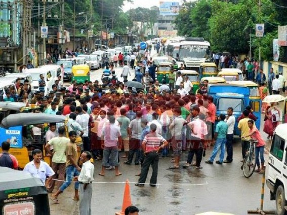 National Highway blocked, demand raised for more CNG stations in Tripura